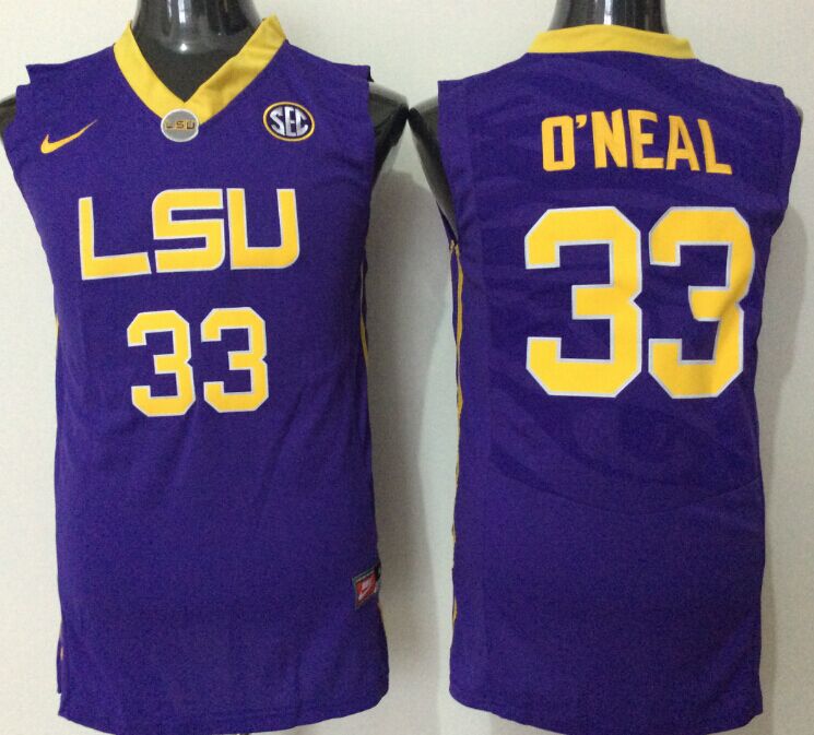 Men's LSU Tigers Shaquille O'Neal #33 Purple Jersey